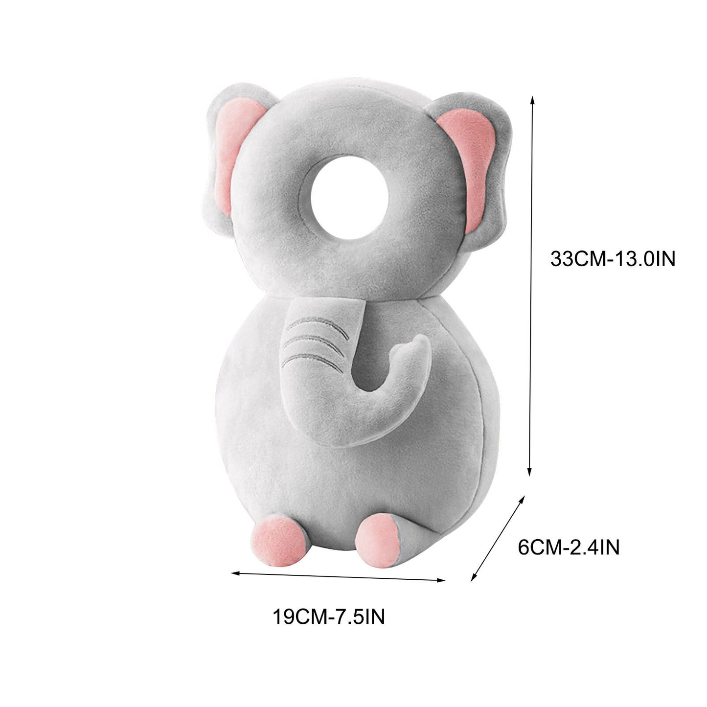 Baby Kopfschutz Kissen mit Fallschutz für Kopf und Rücken, verstellbare Schultergurte, weich und atmungsaktiv für 4–24 Monate