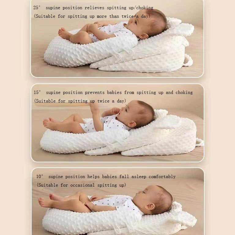 Anti Reflux Kissen Baby – Memory Foam Schrägkissen gegen Spucken, Baumwolle Bezug Neugeborene