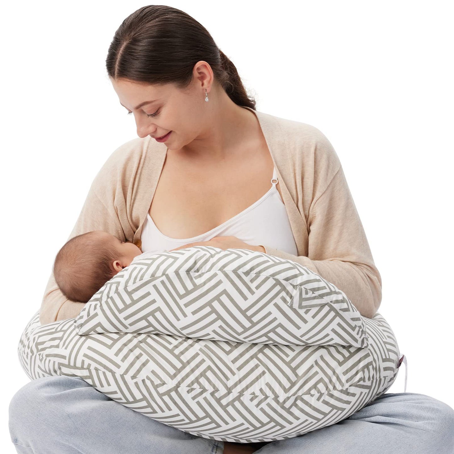 Momcozy Stillkissen Baumwolle – Bequemes Schwangerschaftskissen One Size mit Polyesterfüllung