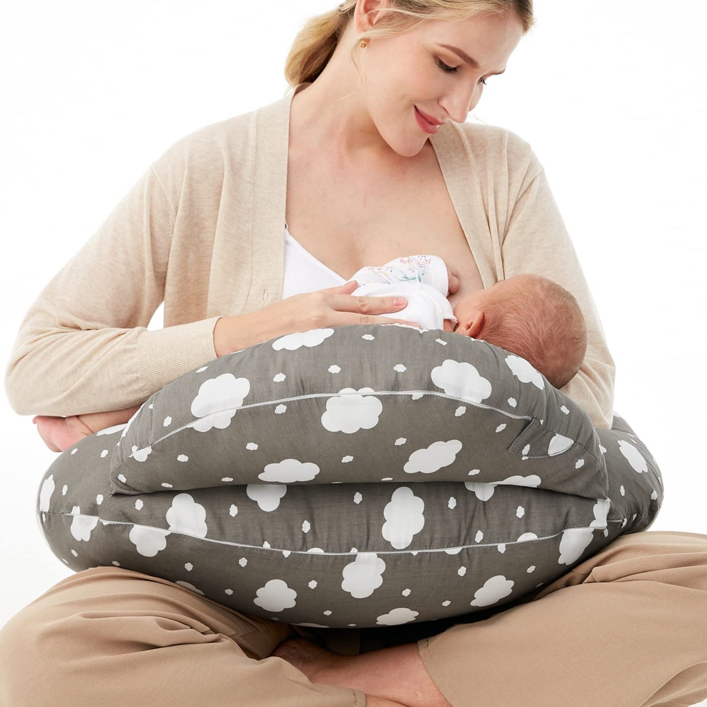 Momcozy Stillkissen Baumwolle – Bequemes Schwangerschaftskissen One Size mit Polyesterfüllung