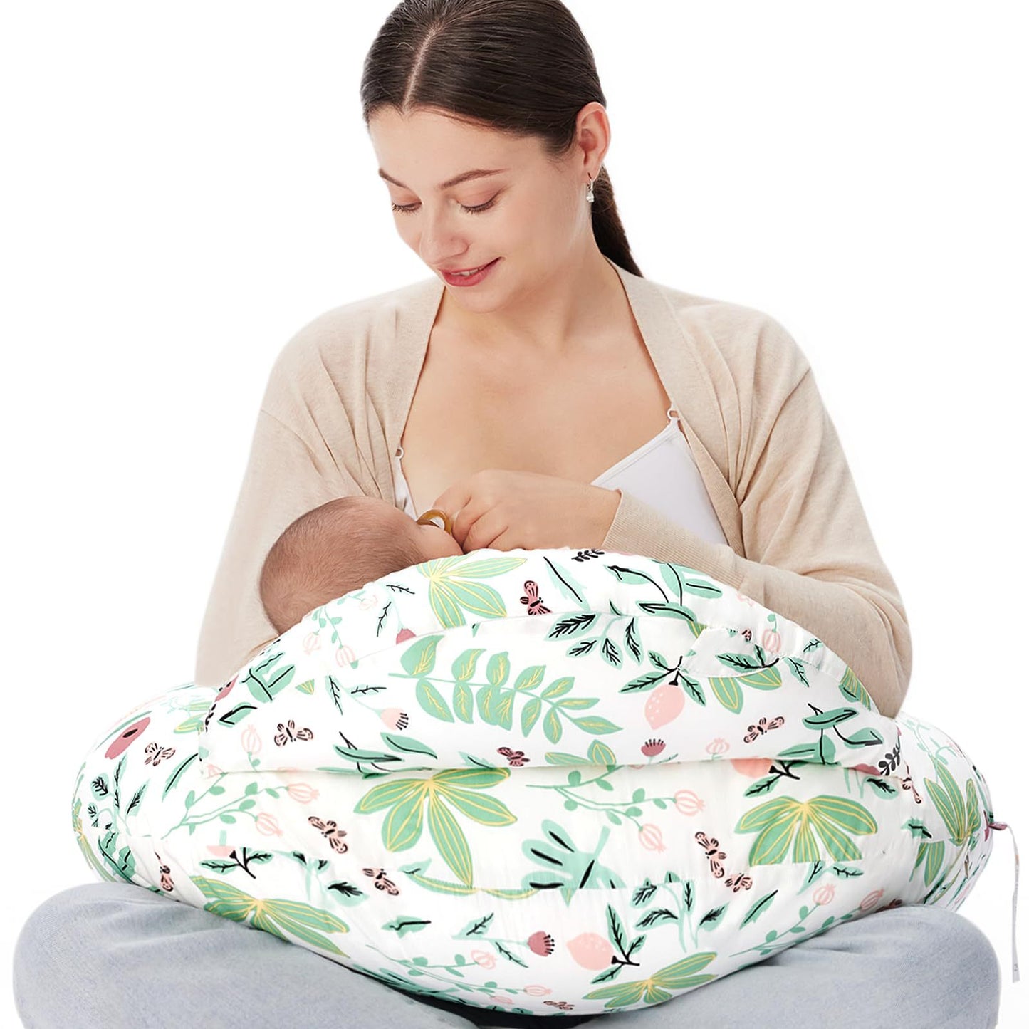 Momcozy Stillkissen Baumwolle – Bequemes Schwangerschaftskissen One Size mit Polyesterfüllung