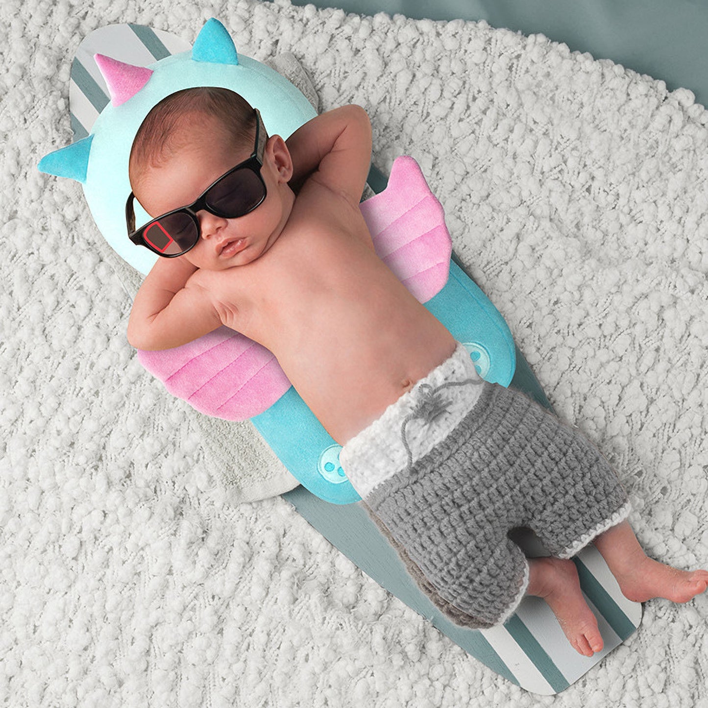 Baby Kopfschutz Kissen mit Fallschutz für Kopf und Rücken, verstellbare Schultergurte, weich und atmungsaktiv für 4–24 Monate