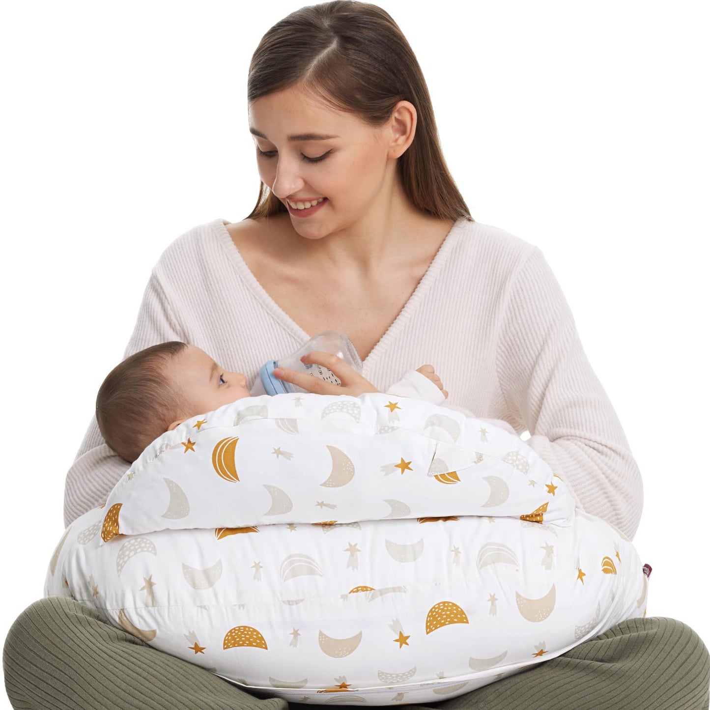 Momcozy Stillkissen Baumwolle – Bequemes Schwangerschaftskissen One Size mit Polyesterfüllung
