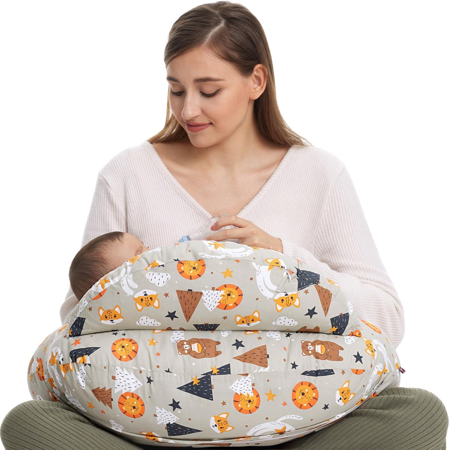 Momcozy Stillkissen Baumwolle – Bequemes Schwangerschaftskissen One Size mit Polyesterfüllung