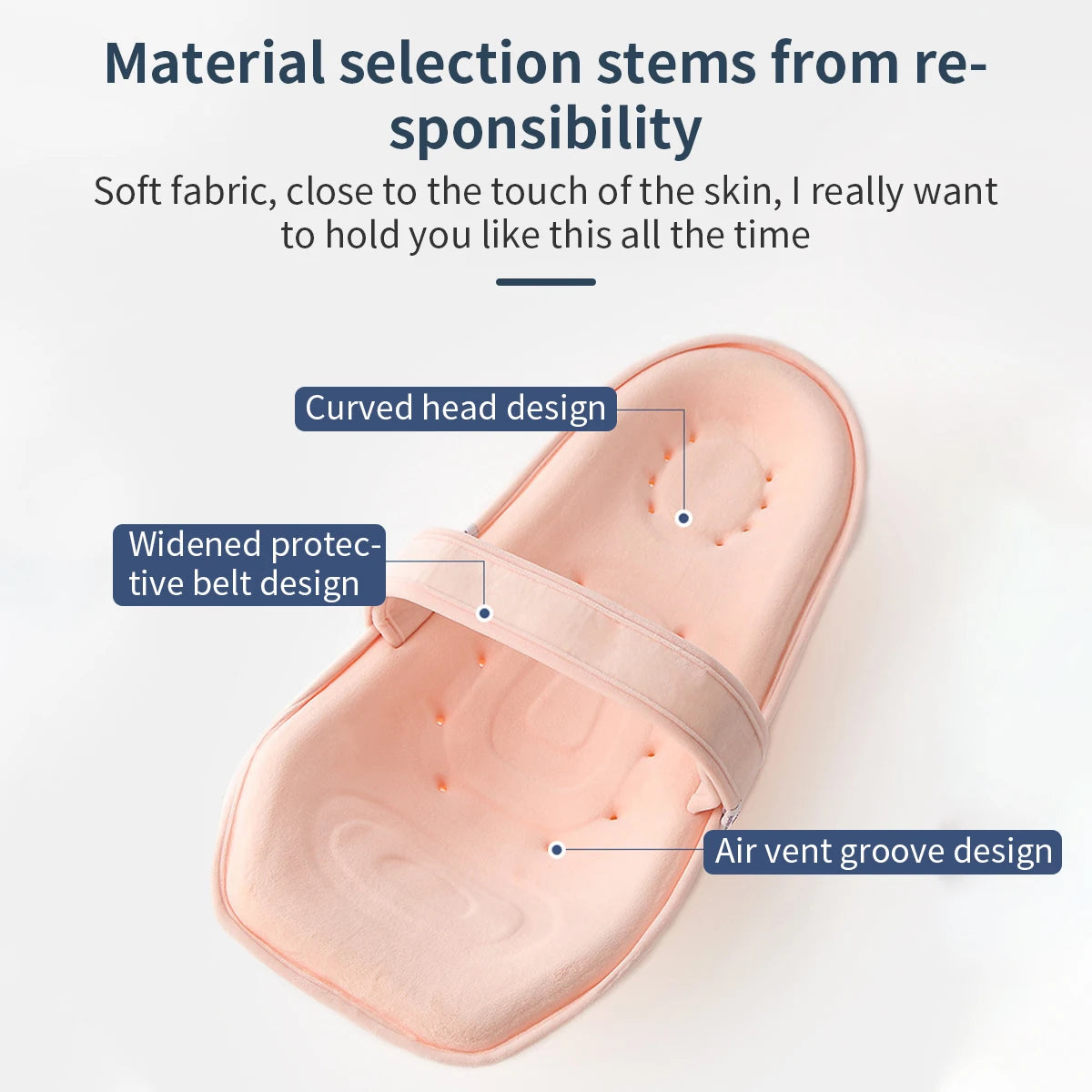 Stillkissen Baby Neugeborene – Kopf- und Nackenstütze mit Tragegurt, ergonomisch 70×30 cm