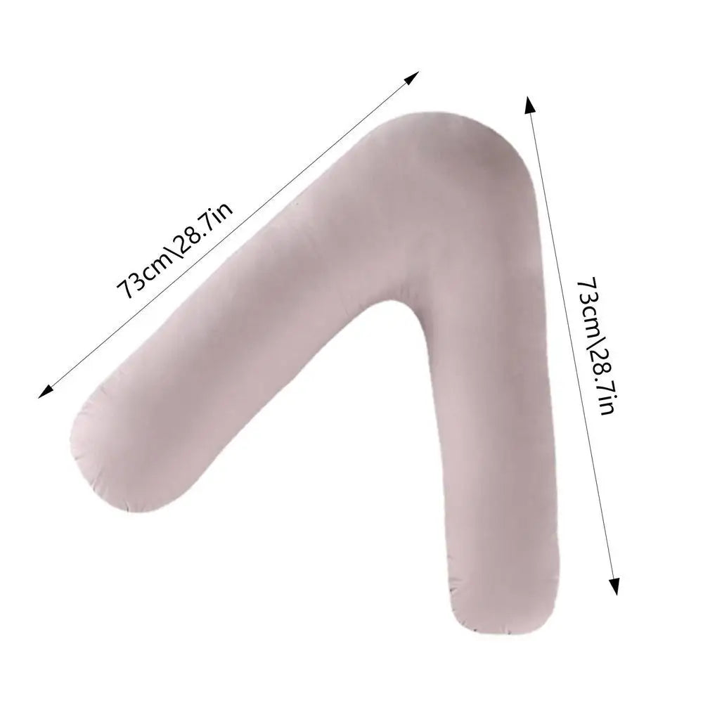 V-förmiges Schwangerschafts- & Stillkissen 73×73 cm – Weiches, waschbares Seitenschläferkissen aus Baumwolle für Schwangere