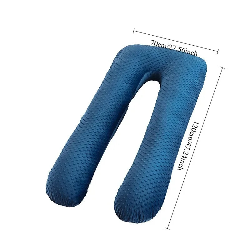 U-förmiges Schwangerschaftskissen mit Memory Foam – Abnehmbarer, waschbarer Bezug, Seitenschläferkissen für Schwangere 130×70 cm