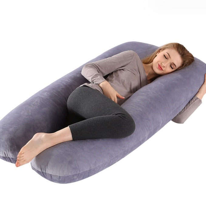 U-förmiges Schwangerschaftskissen 130×70 cm – Ergonomisches Seitenschläferkissen mit Polyesterfaserfüllung für werdende Mütter