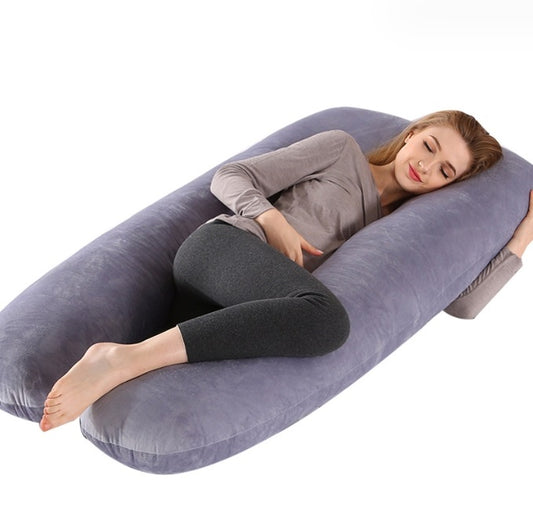 U-förmiges Schwangerschaftskissen 130×70 cm – Ergonomisches Seitenschläferkissen mit Polyesterfaserfüllung für werdende Mütter
