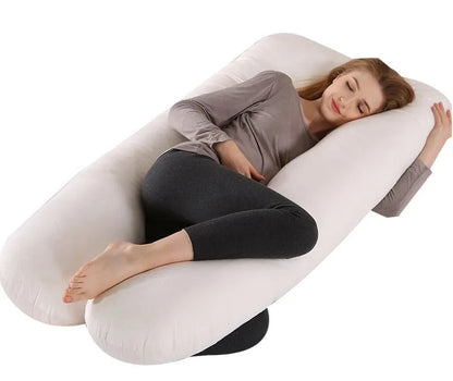 U-förmiges Schwangerschaftskissen 130×70 cm – Ergonomisches Seitenschläferkissen mit Polyesterfaserfüllung für werdende Mütter