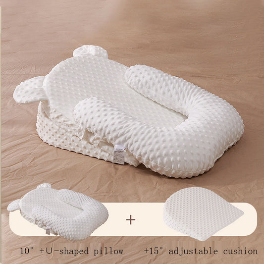 Anti Reflux Kissen Baby – Memory Foam Schrägkissen gegen Spucken, Baumwolle Bezug Neugeborene