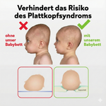 Orthopädisches Latex Babykissen (Bambus-Bezug) - Gegen Plattkopf & Schwitzen - 100% Naturmaterial