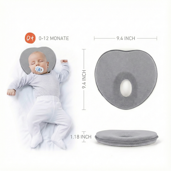 Babykissen gegen Plattkopf | Orthopädisches Lagerungskissen Neugeborene 0-12 Monate | Kopfformungskissen Baby