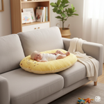 Ergonomisches Anti-Reflux Stillkissen (15° Keil) - Memory Foam gegen Spucken & Verschlucken - Waschbar