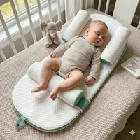 2-in-1 Anti-Reflux Babynest (88cm) - Inkl. Keilkissen & Anti-Spuck Funktion - 100% Baumwolle