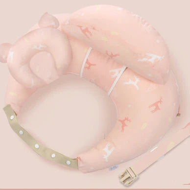 Ergonomisches Stillkissen (100% Baumwolle) - Mit Schultergurt für Freihändiges Füttern - 15° Winkel