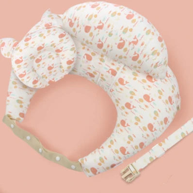 Ergonomisches Stillkissen (100% Baumwolle) - Mit Schultergurt für Freihändiges Füttern - 15° Winkel