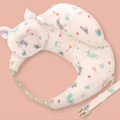Ergonomisches Stillkissen (100% Baumwolle) - Mit Schultergurt für Freihändiges Füttern - 15° Winkel