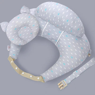 Ergonomisches Stillkissen (100% Baumwolle) - Mit Schultergurt für Freihändiges Füttern - 15° Winkel