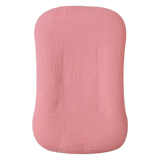 Babynest Bezug Musselin – Bio-Baumwolle Slipcover für Neugeborenen Lounger 80×54 cm, waschbar