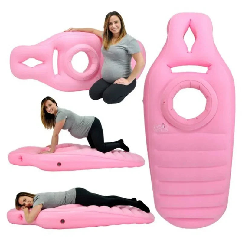 Aufblasbares Schwangerschaftskissen (Bauchliegen) - Mit Aussparung für Babybauch - Massage & Entspannung