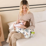 3-in-1 Stillkissen & Bauchtrainer (100% Baumwolle) - Ergonomische Stütze für Füttern & Spielen - Waschbar