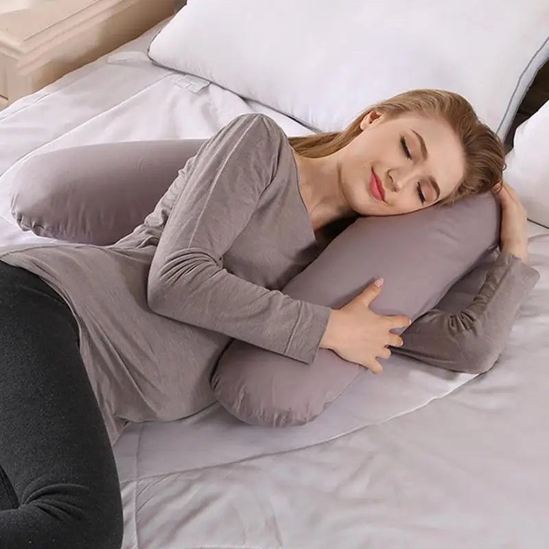 V-Form Stillkissen & Seitenschläferkissen (73cm) - Ergonomische Rückenstütze & Lagerungskissen - Baumwolle