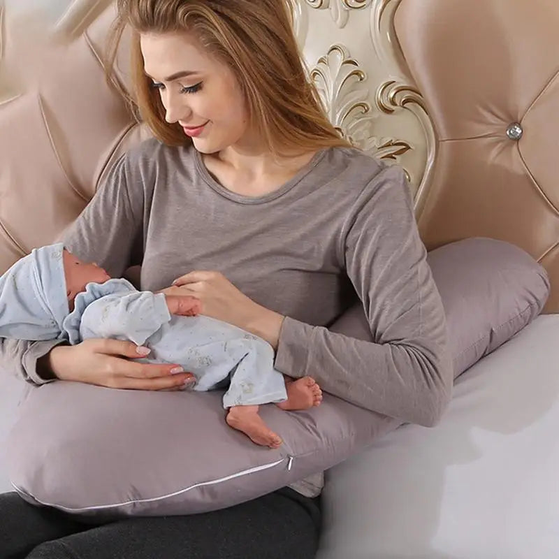V-Form Stillkissen & Seitenschläferkissen (73cm) - Ergonomische Rückenstütze & Lagerungskissen - Baumwolle