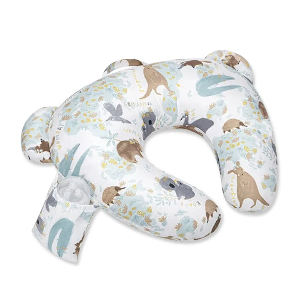 3-in-1 Stillkissen & Bauchtrainer (100% Baumwolle) - Ergonomische Stütze für Füttern & Spielen - Waschbar