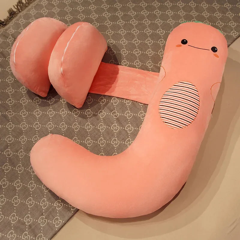 Kompaktes Schwangerschaftskissen & Bauchstütze (105cm) - Rücken- & Lendenkissen für Seitenschläfer - Ideal für Reisen