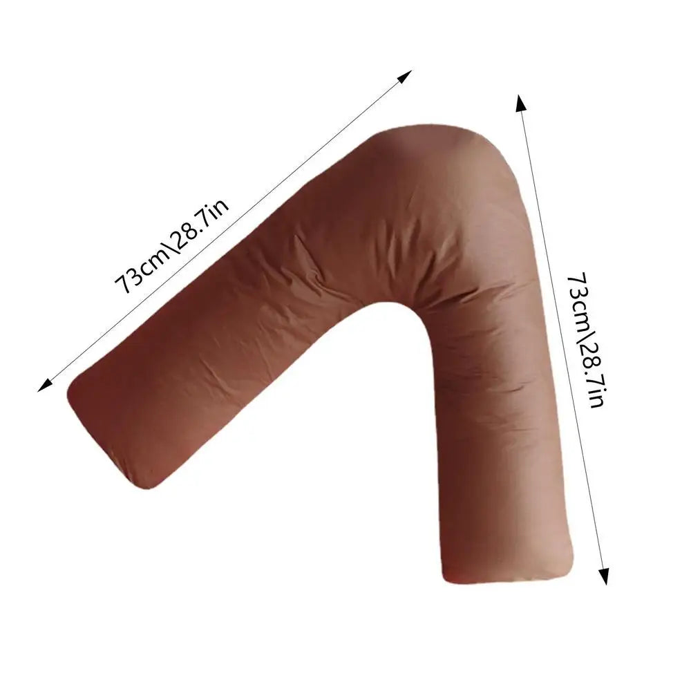 V-förmiges Schwangerschafts- & Stillkissen 73×73 cm – Weiches, waschbares Seitenschläferkissen aus Baumwolle für Schwangere