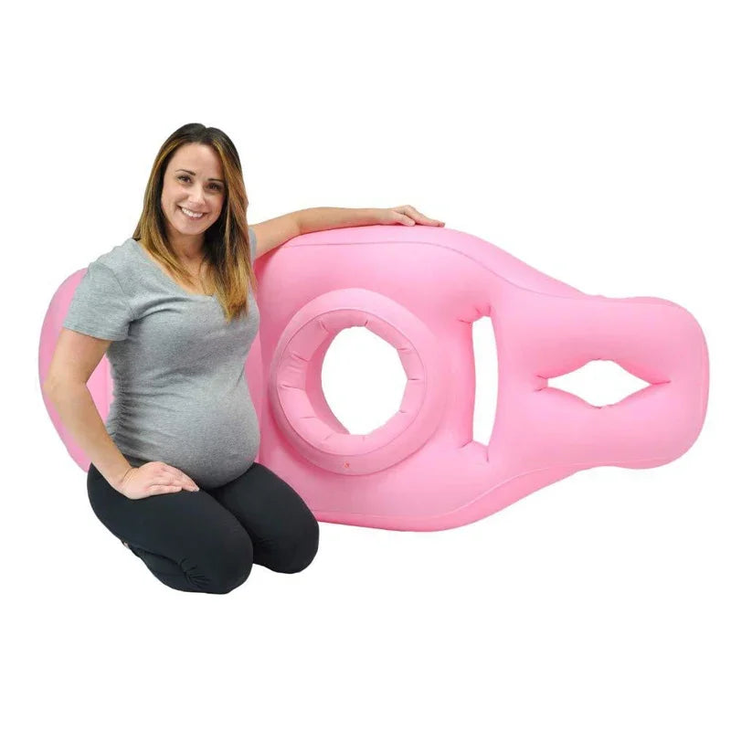 Aufblasbares Schwangerschaftskissen (Bauchliegen) - Mit Aussparung für Babybauch - Massage & Entspannung