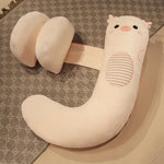 Kompaktes Schwangerschaftskissen & Bauchstütze (105cm) - Rücken- & Lendenkissen für Seitenschläfer - Ideal für Reisen