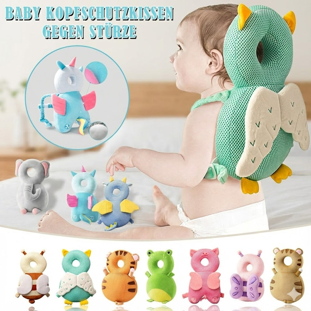 Baby Kopfschutz Kissen mit Fallschutz für Kopf und Rücken, verstellbare Schultergurte, weich und atmungsaktiv für 4–24 Monate