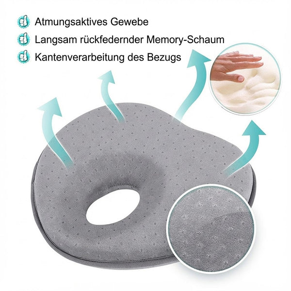 Babykissen gegen Plattkopf | Orthopädisches Lagerungskissen Neugeborene 0-12 Monate | Kopfformungskissen Baby